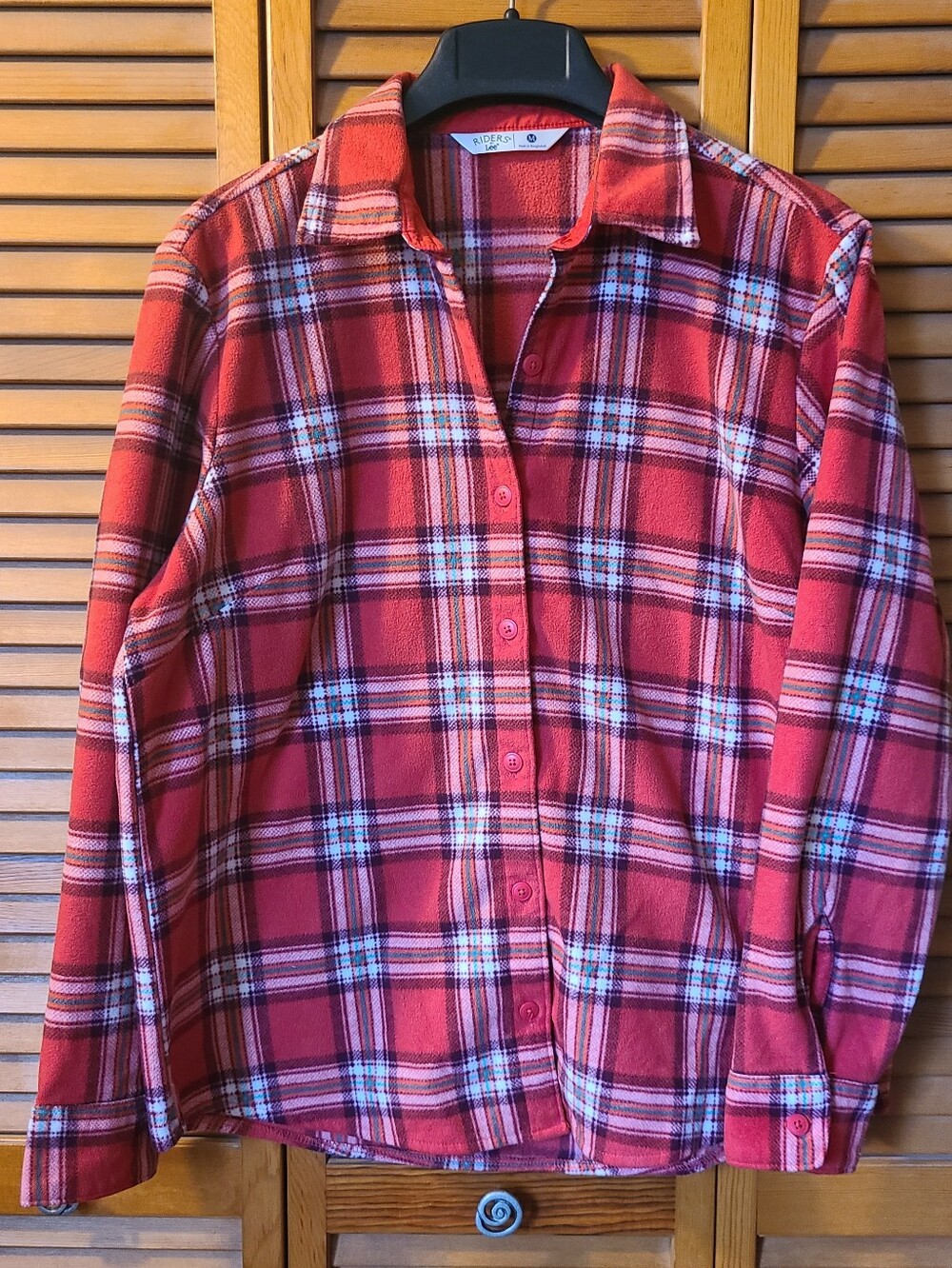 LEE Riders Womens Red Plaid Button-Up Shirt, Size M